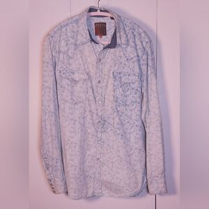Roper Mens Paisley Pearl Snaps Size Medium Long Sleeve 100% Cotton Western Shirt